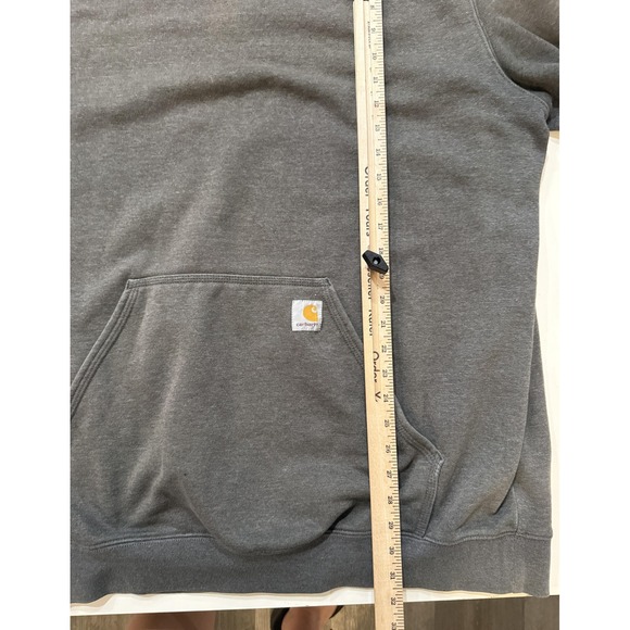 Carhartt Hoodie Mens 2XL Gray Sherpa Lined Fleece Pullover Sweatshirt Workwear - Picture 4 of 5